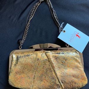 NWT HOBO Elegant Evening Bag. Leather, metallic.